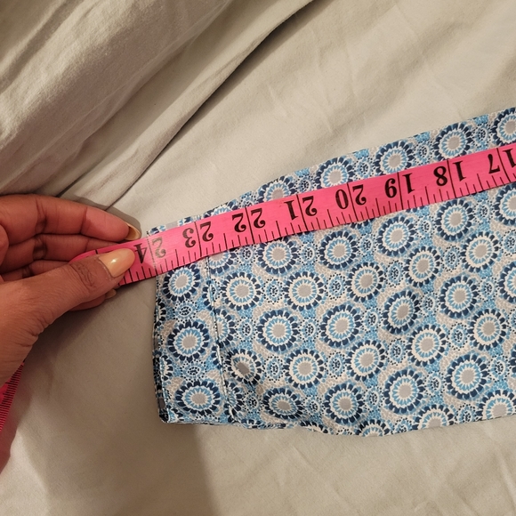 NWT Ann Taylor shirt, blue in front and printed in back (knit and woven) Small - Picture 5 of 5